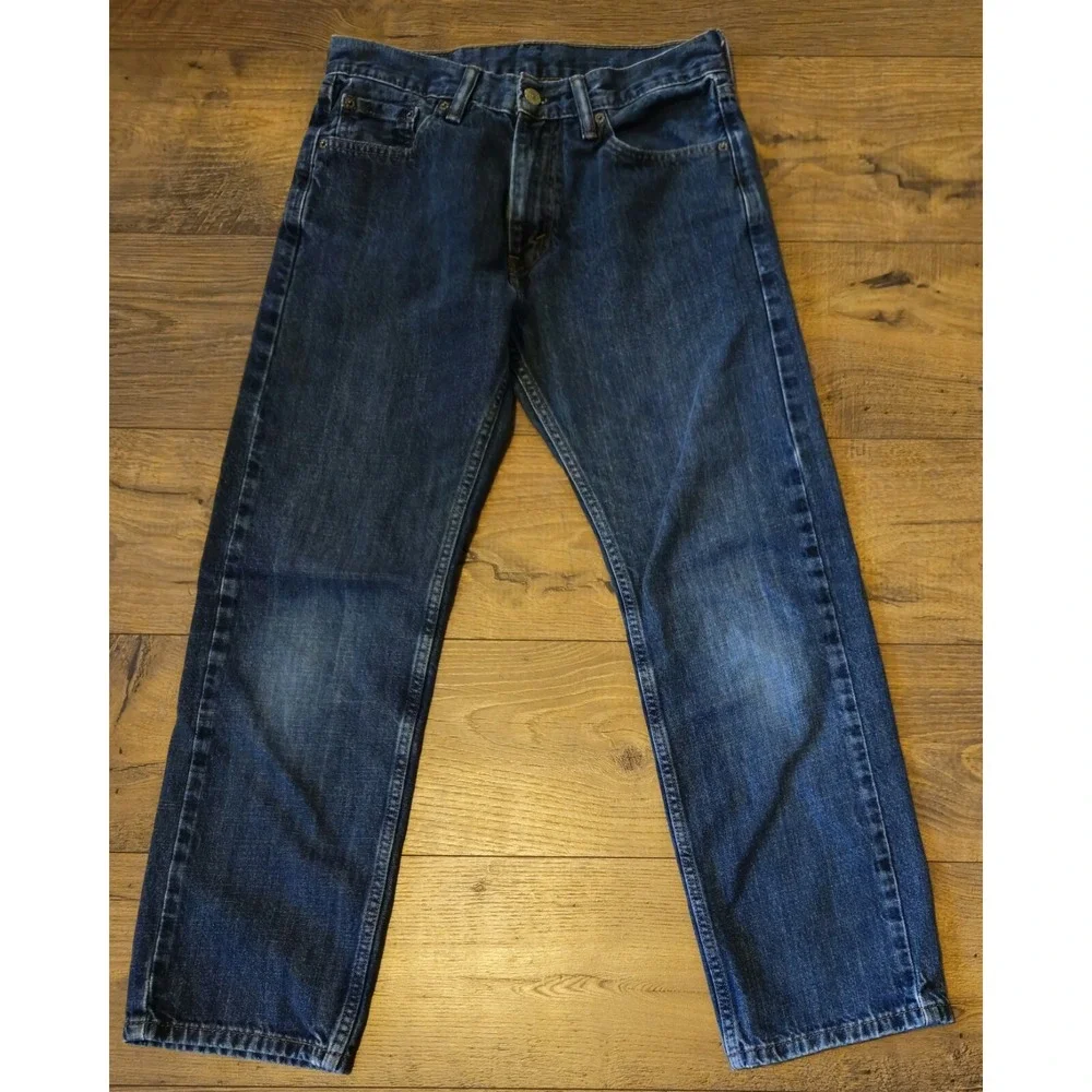 Levis 505 Regular Straight Blue Denim Jeans Mens Tag 30x30 Western
